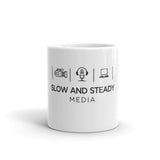 Slow And Steady Media White glossy mug
