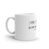 Slow And Steady Media White glossy mug